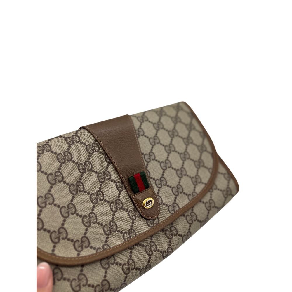 KT034: Gucci GG Supreme Web Sherry Line clutch*COA - Picture 3 of 7